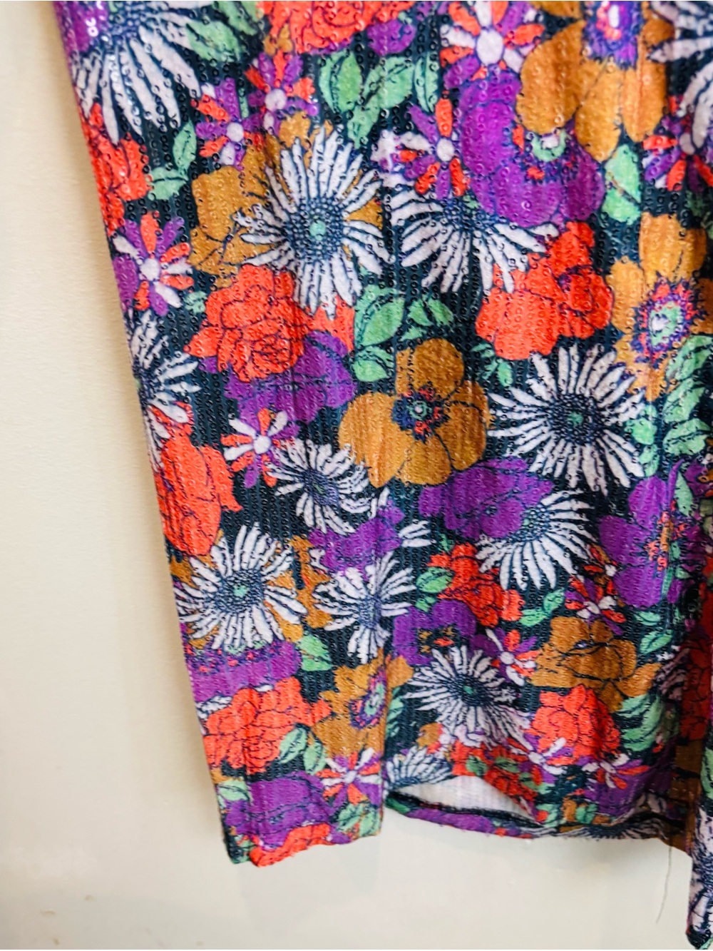 Cider Flower Power Sequin Halter Wide Leg Jumpsuit 70s Disco Halloween 60s - Picture 5 of 8